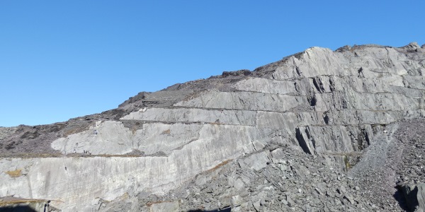 The West face of Dinorwic Slate Quarry gives a grand day of climbing